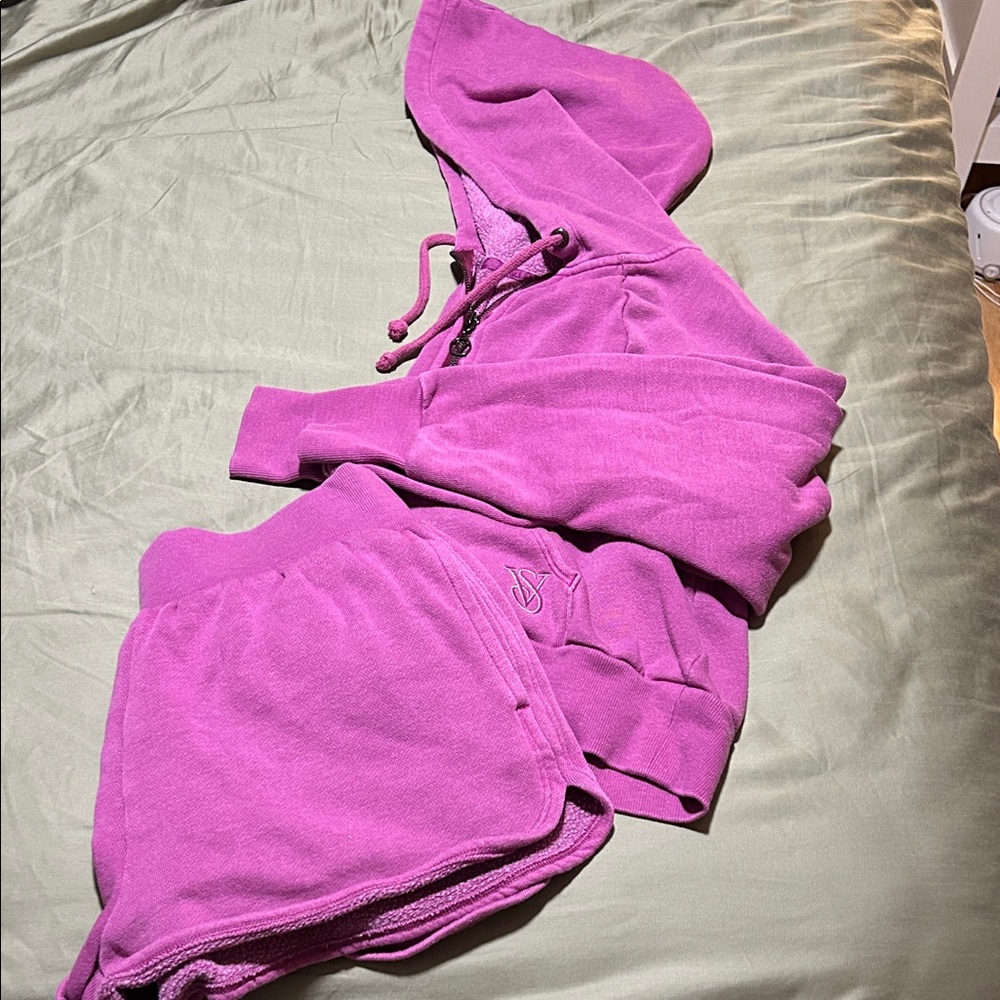 Victoria's Secret Pink Hoodie and Shorts Set